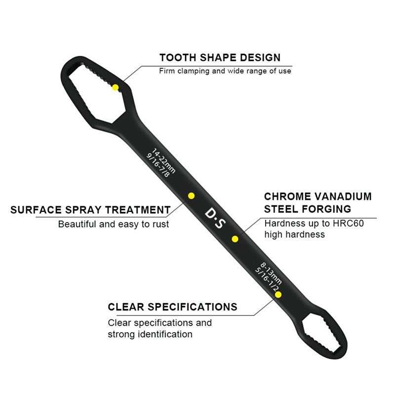 Universal Anahtarı Çift kafalı Çok Fonksiyonlu 6-22mm