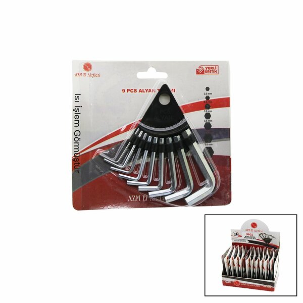 10 PARÇA KARTLI ALYAN ANAHTAR TAKIM SETİ120MM-NO-1.5-10