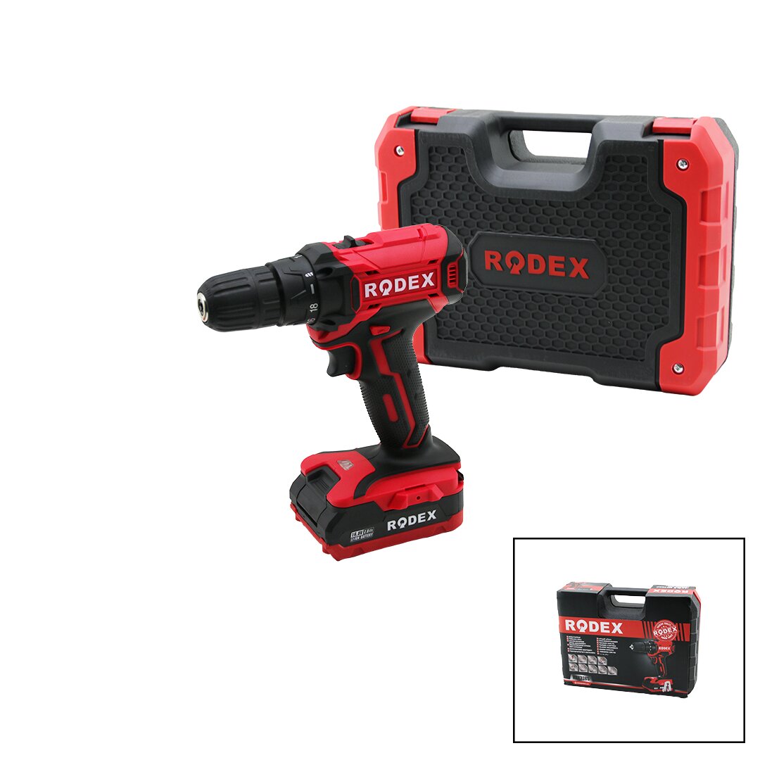 2 KADEME HIZ-VİTESLİ ŞARJLI=ÇİFT BATARYA19PCS UÇLUMATKAP 0-350 / 0-1350 RPM 16.8V / 2.0A LI-ION RDX-3365