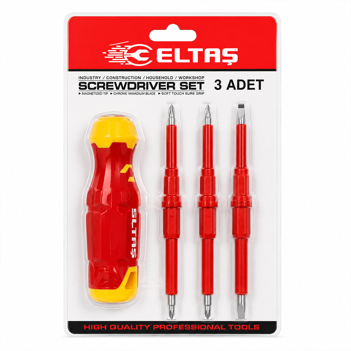 3PCS - ÇİFT TARAFLI UÇ 3MM-5MM-6MM ERGONOMİK SAP ELEKTRİKLİ TORNAVİDA SETİ LRD-144