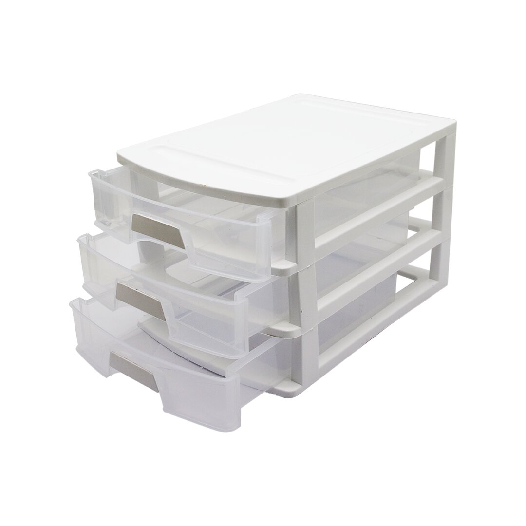 NO:3 ÇEKMECE 3 KATLI 35X25.4X22.6CM SİYAH VEYA BEYAZ GÖNDERİLİR