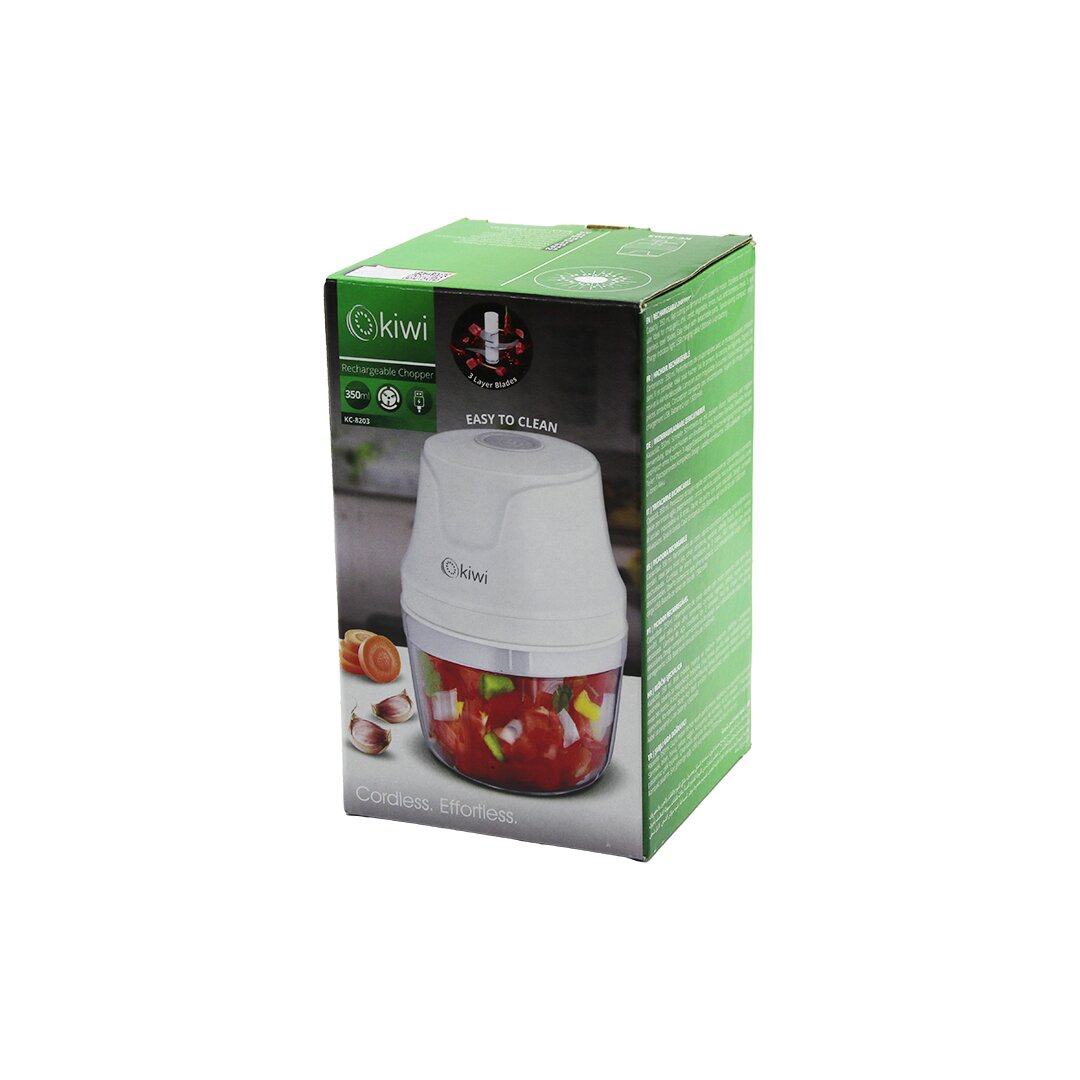 KİWİ KC-8203 USB ŞARJLI MİNİ 3 BIÇAKLI BLENDER RONDO GIDA DOĞRAYICI 350ML=MİKA KRİSTAL HAZNE