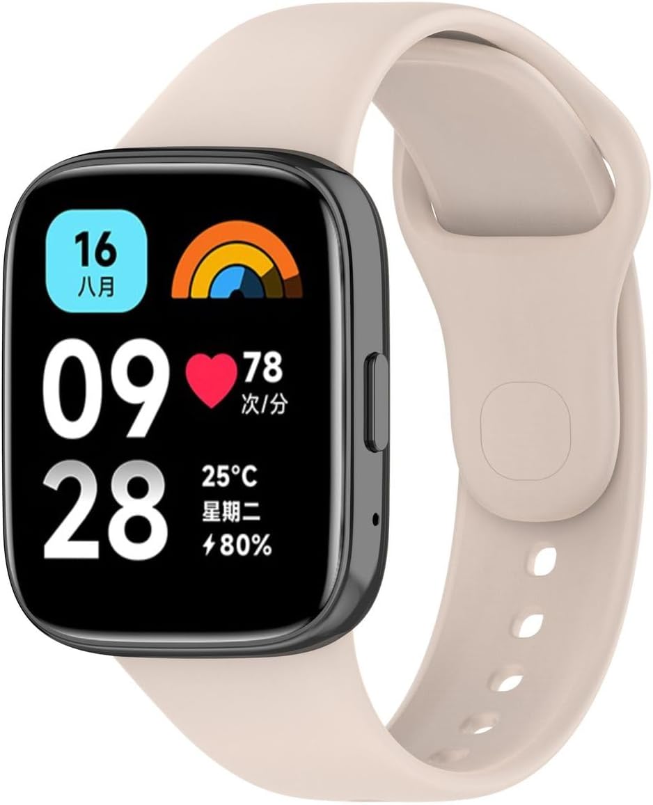 Xiaomi Redmi Watch 3 Active ile Uyumlu Klasik Zore Kordon – Krem