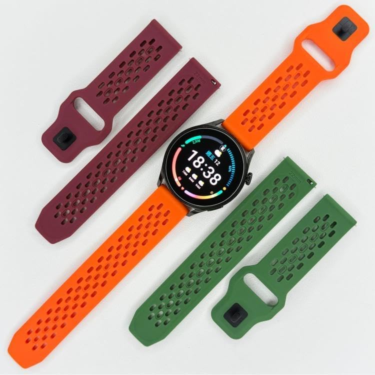 Huawei ile Uyumlu Air Loop 22mm Kordon GT6/GT6 Pro/GT5/GT5 Pro/GT4/GT3/GT3 Pro/GT2/GT2 Pro 46mm için Pin-and-Tuck Toka GT6 Pro Kordon Yumuşak Doku Nefes Alabilen Delikli GT6 Kordonu