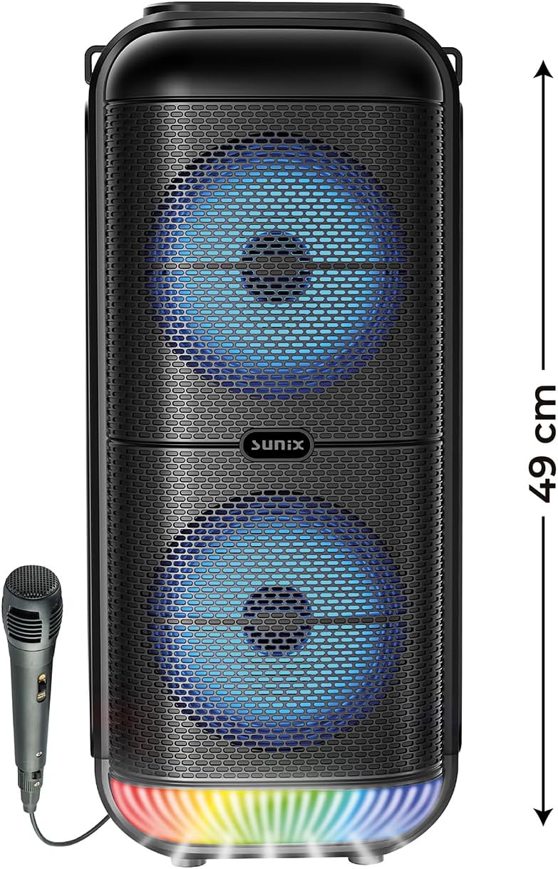 1800 Mah 6,5"x2 Mikrofonlu Led Işıklı Bluetooth Hoparlör BTS-95