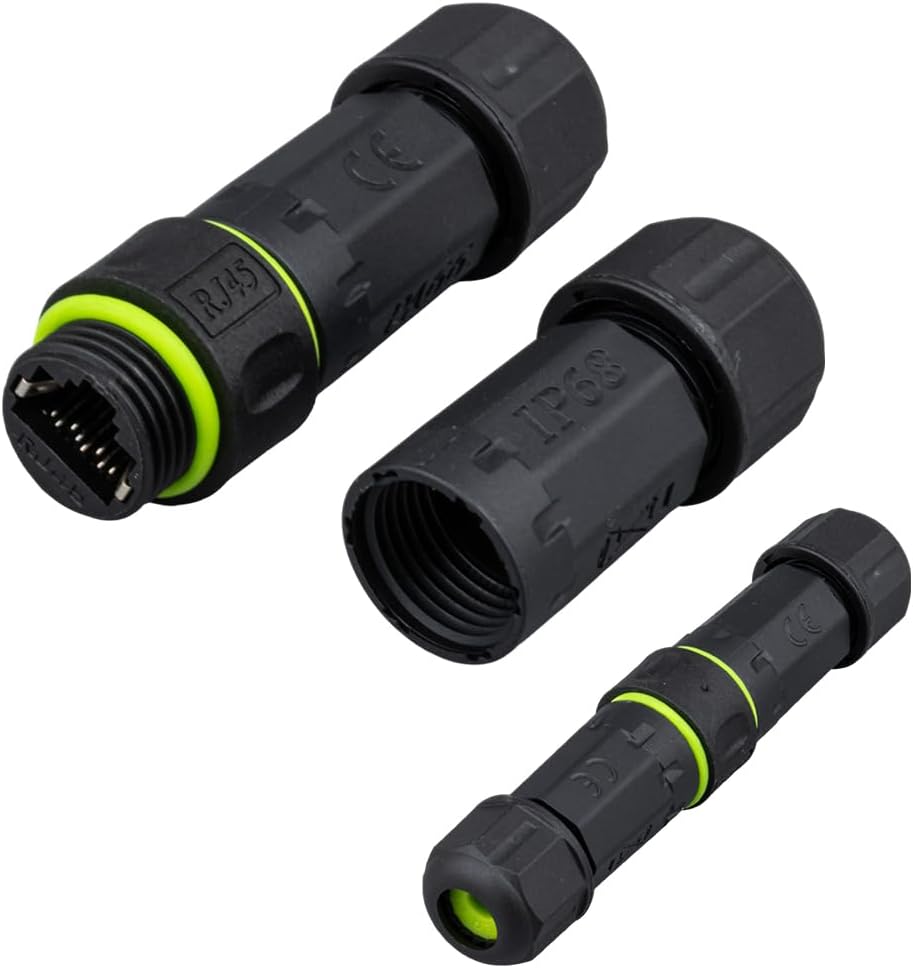 Su geçirmez IP68 Korumalı RJ45 Ethernet Konnektör Soketleri CAT6/CAT5E/CAT5 Network Ağ Kabloları