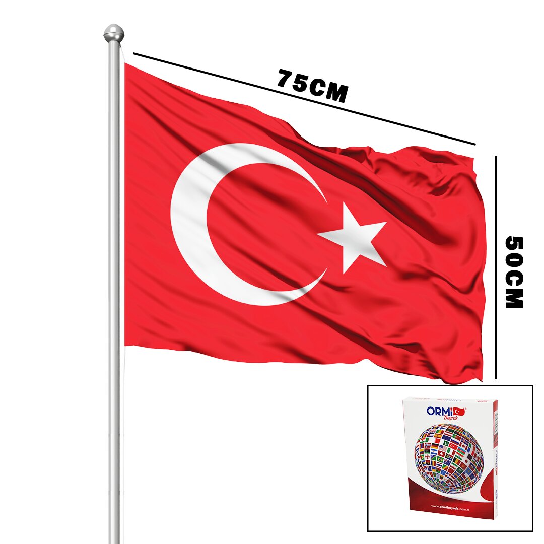 Türk Bayrağı Alpaka Kumaş 50X75CM