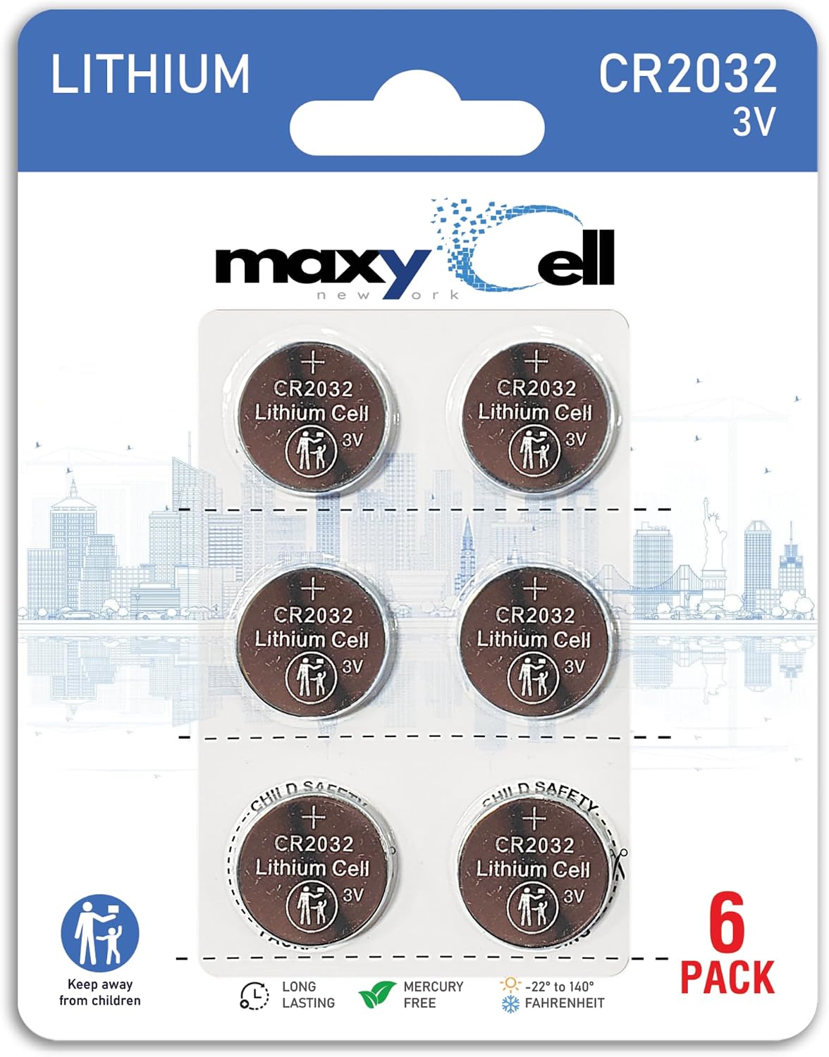 CR2032 3V Lityum Düğme Pil - Saatler, Araç Anahtarlıkları, Fitness Takip Cihazları ve Uzaktan Kumandalar için Uzun Ömürlü ve Güvenilir Güç (AirTag ile Uyumlu) - Sızdırmaz Tasarım - 6'lı Paket