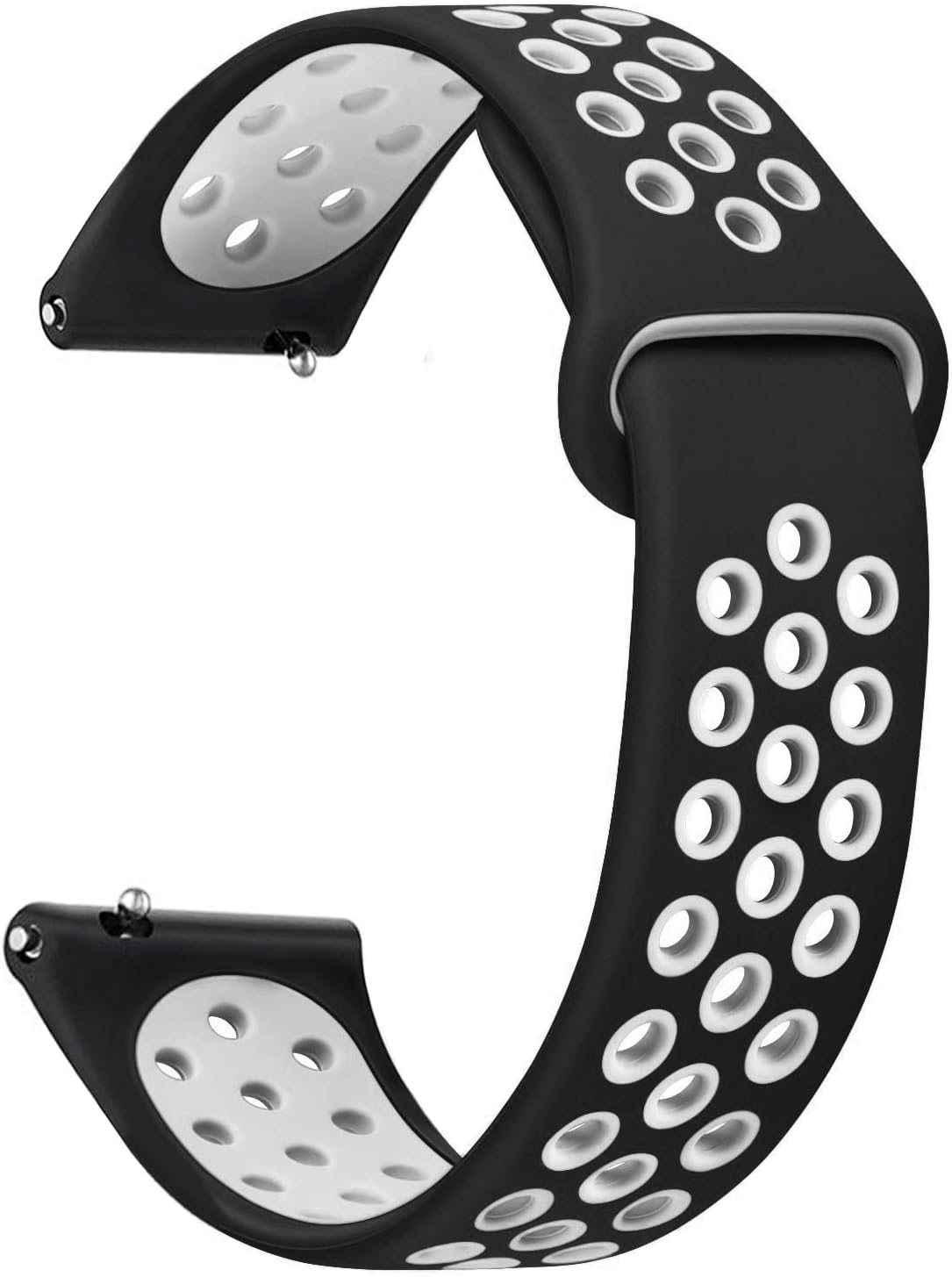 Samsung Galaxy Watch 5 40mm Rainbow Sport Band Kordon Siyah Beyaz