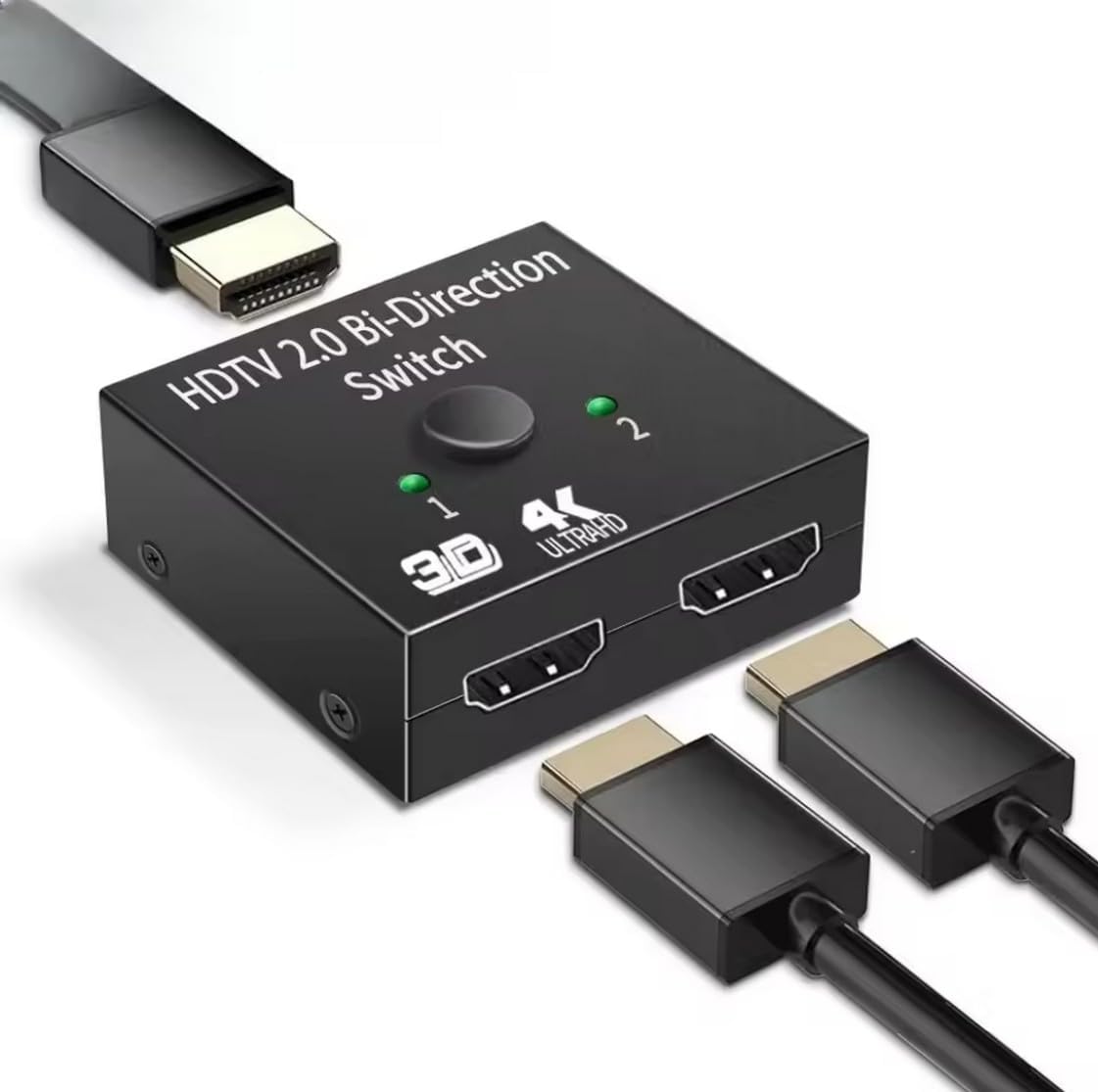 HDMI Switch Splitter, Anahtar, 2 Giriş 1 Çıkış, PS5, PS4, Xbox, TV Kutusu, TV Stick, Monitör, PC ile Uyumlu, Çift Yönlü AB Anahtar
