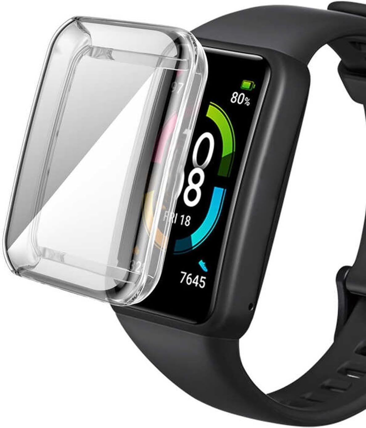 Huawei Honor Band 9 için Kılıf 360 Full Round Soft Silicone Şeffaf [Honor Band 9 ile Uyumlu Kılıf - Şeffaf]