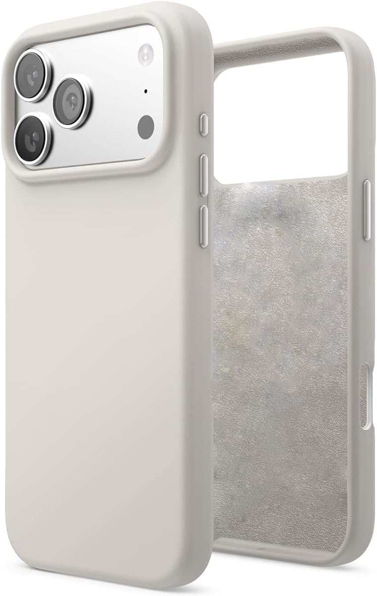Apple iPhone 17 Pro Uyumlu İçi Kadife Lansman Silikon Kılıf Kapak Geniş Kamera Koruması Darbe Emici Şık ve Dayanıklı Telefon Aksesuarı (Bej)