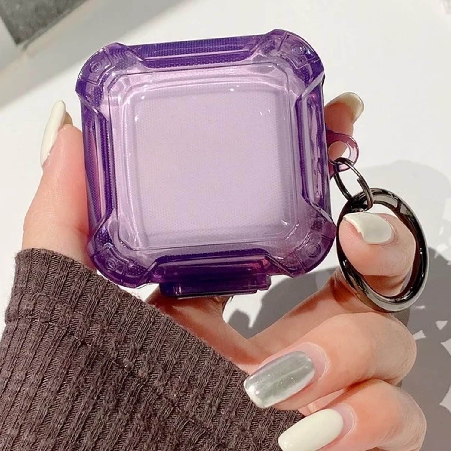 Samsung Galaxy Buds 2 ile uyumlu Transparan Şeffaf Renkli Forever Kancalı Darbeye Dayanıklı Sert Koruyucu Toz ve Kirden Koruyan Galaxy Buds 2 ile uyumlu colorful transparent case