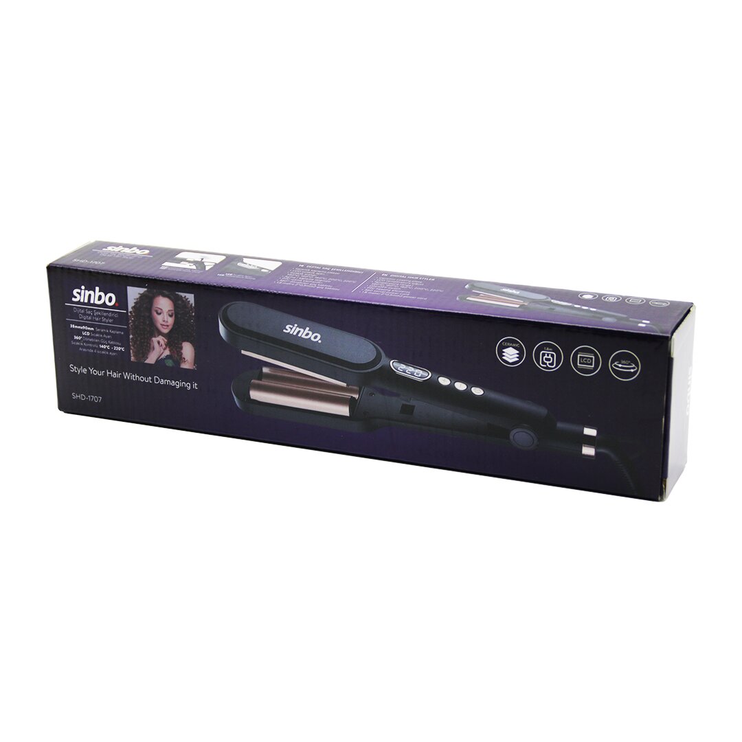 DİJİTAL SAÇ ŞEKİLLENDİRME CİHAZI 38X90MM SERAMİK KAPLAMA 360 DERECE KABLO=1.8MT LCD SIC.AYAR=140-220℃ SHD-1707