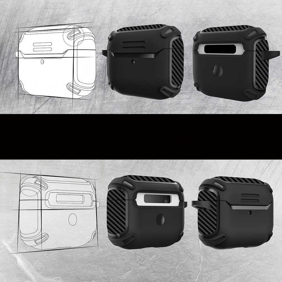 Airpods Pro/Pro 2 ve 3.Nesil Uyumlu Kulaklık Kılıfı - Dayanıklı Fundamental Toz ve Kirden Koruyan Kılıf (Lacivert, Airpods 3.Nesil)