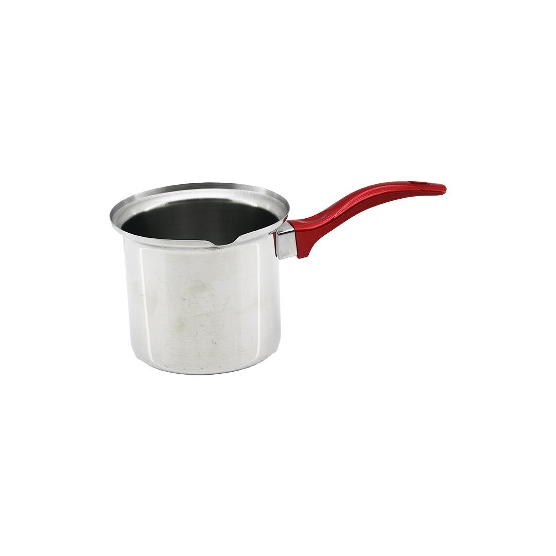 NO-4 ÇELİK CEZVE KIRMIZI KULP