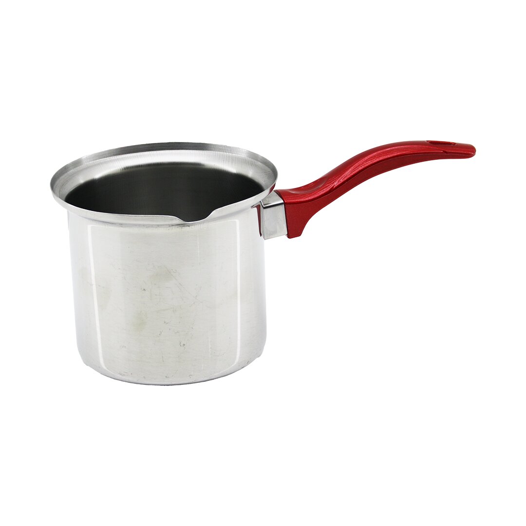 NO-6 ÇELİK CEZVE KIRMIZI KULP