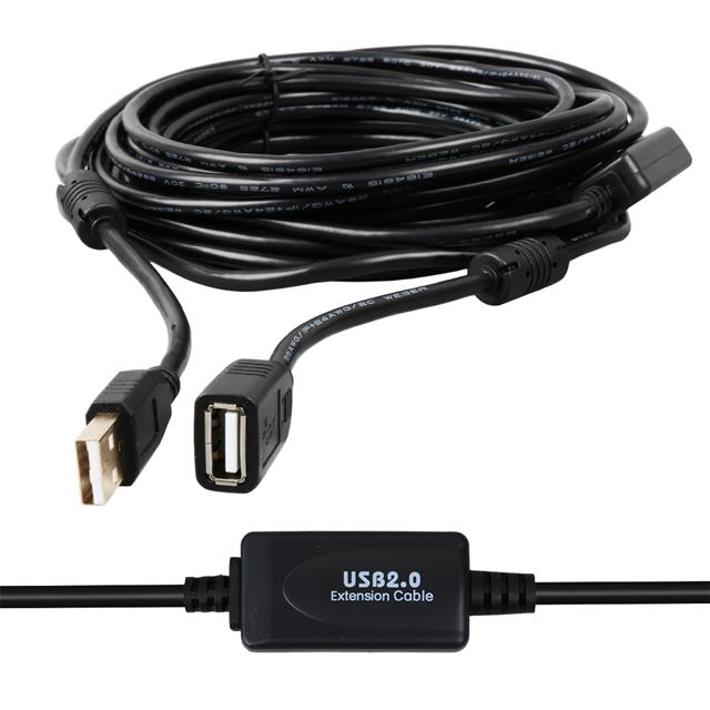 PM-11955 10 Metre USB-A 2.0 Dişi Erkek Uzatma Kablosu Siyah