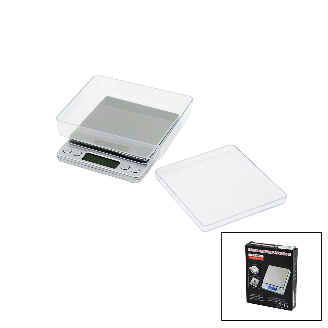 SUPERIOR MINI I-2000 3000GR/0.1GR MİNİ=10.5X13CM HASSAS TARTI - TERAZİ ŞEFFAF PLS.KAPAK PİLLİ