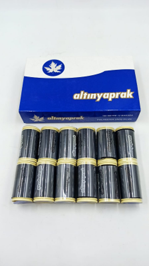 12 PARÇA SİYAH 100 MT DİKİŞ İPLİK