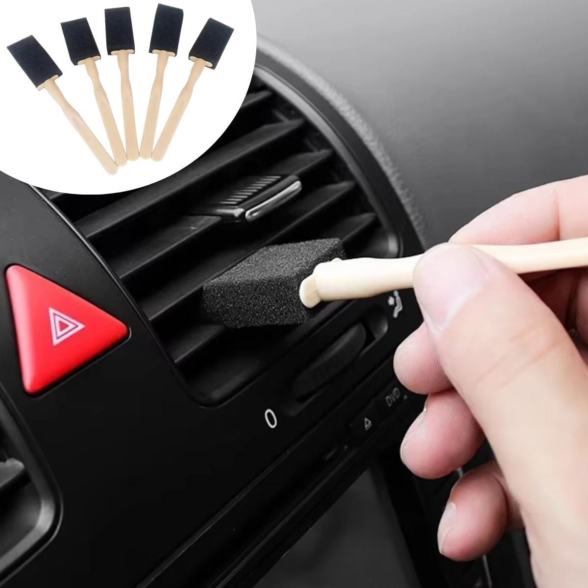 5'li Araba Havalandırma Temizleme Fırçaları Klima Çıkışları,Toz Alma&amp;Otomobil İçi Detaylı Mini Temizlik Aparatları