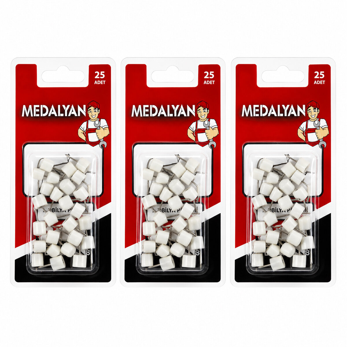 300 Adet Çivili Raf Pimi 12X25PCS