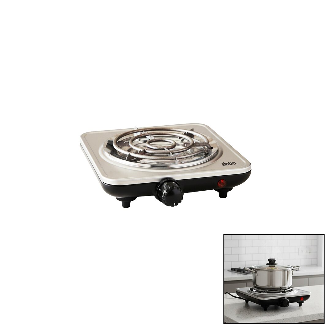 GÜMÜŞ TEK GÖZLÜ ELEKTRİKLİ OCAK 1000W 5 FARKLI AYARLANABİLİR ISI KONTORL KAYMAZ AYAK HIZLI ISINAN TAŞ SCO-5065