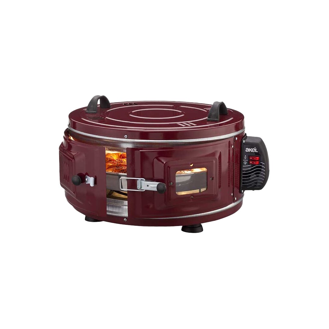 EKONOMİK YUVARLAK DAVUL FIRIN 1100W - 46CM ALÜMİNYUM TEPSİ ÖN GÖZETLEME CAMI AF-007