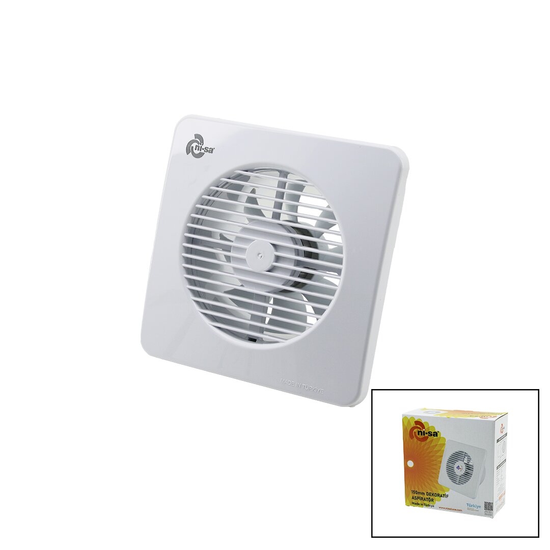 PLASTİK ASPİRATÖR 150 6İNÇ BANYO TUVALET HAVALANDIRMA ASPİRATÖRÜ 20W 320M3/H EBT-150