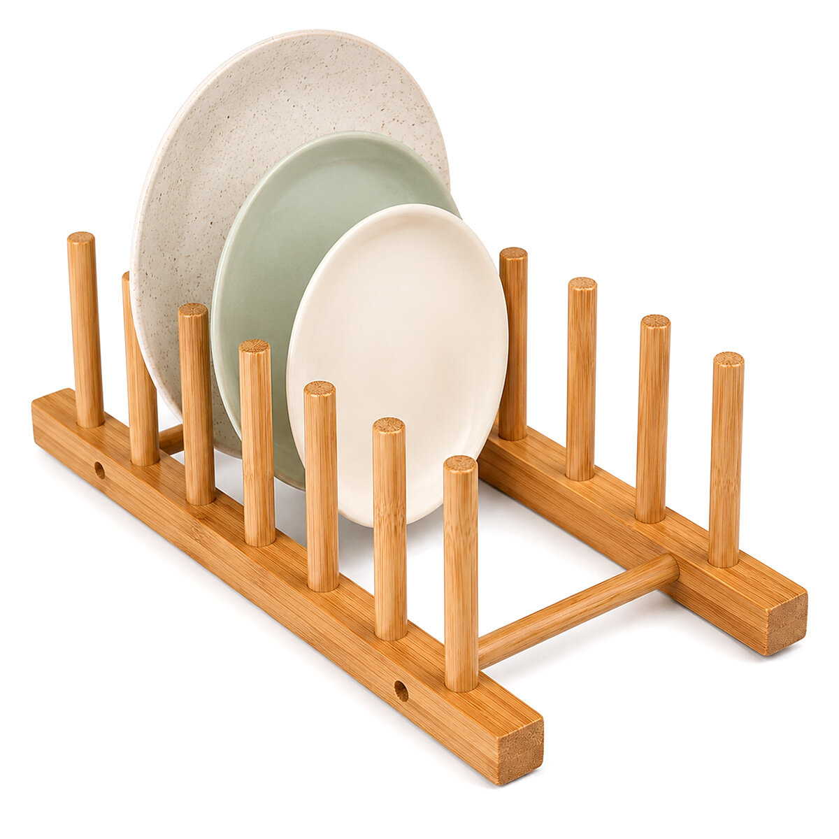 2PCS BAMBU - AHŞAP TEZGAH ÜSTÜ TABAKLIK - BULAŞIKLIK