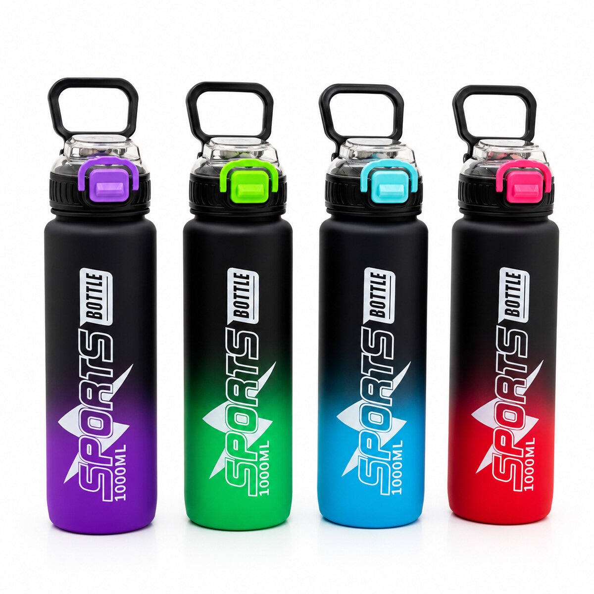 ÇİFT RENKLİ TUTMALI PLASTİK PİPETLİ SPOR MATARA SULUK 1000ML HERHANGİ BİR RENK GÖNDERİLİR