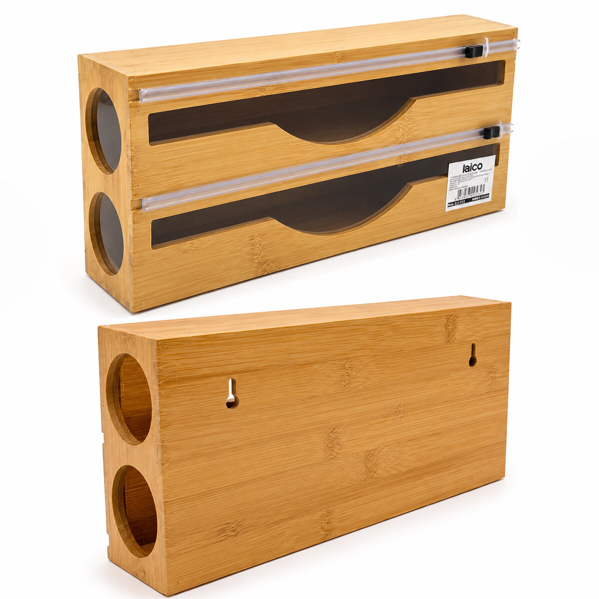 2IN1 AHŞAP BAMBU STREÇLİK - FOLYOLUK - HAVLULUK KESİCİ BIÇAK KANALLI