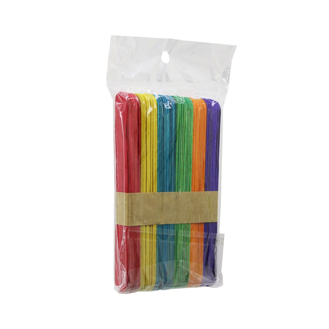RENKLİ - 1000 ADET AHŞAP ELİŞİ - DİL ÇUBUK 15CM X 1.8CM