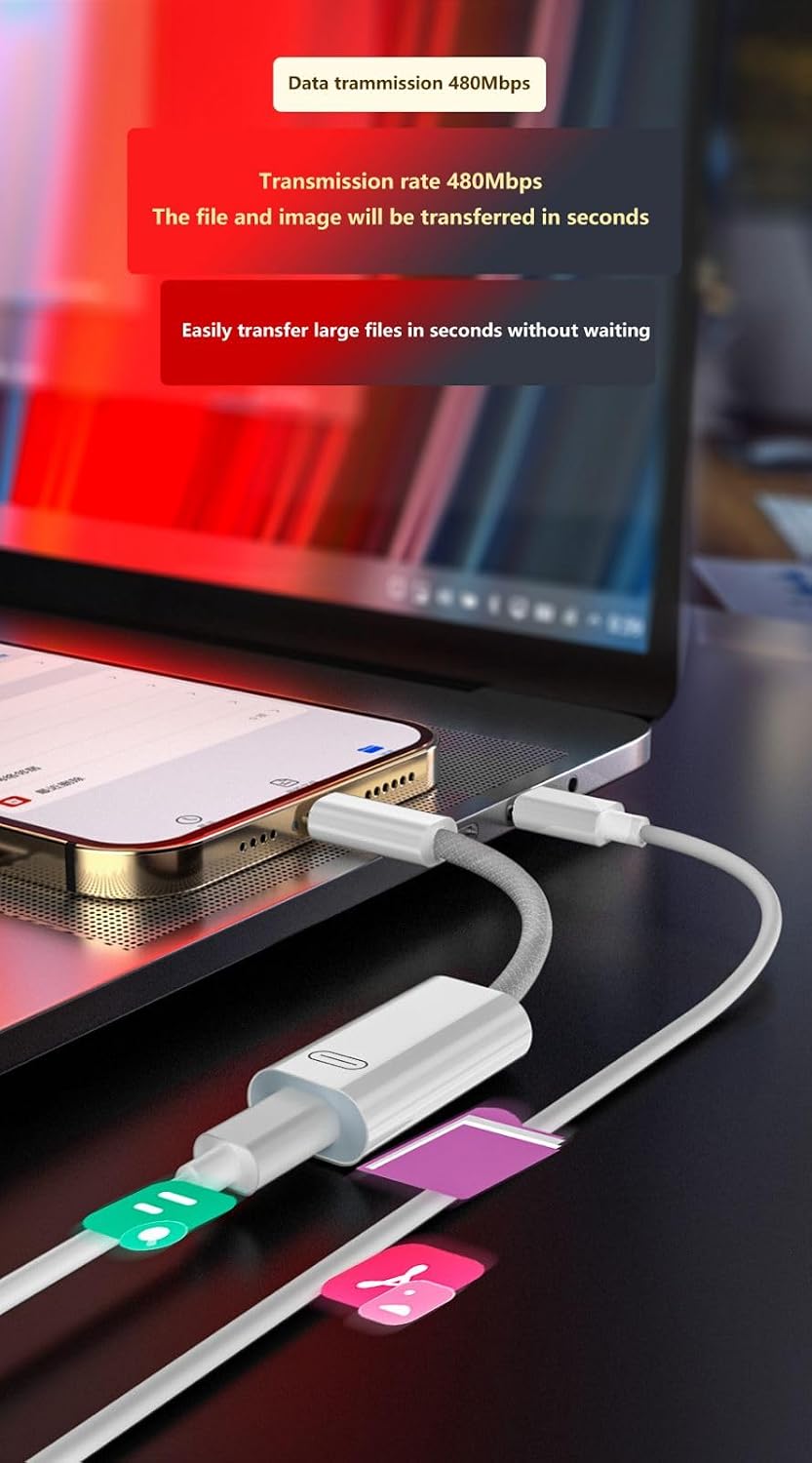 45W Type C to Lightning Kulaklık Dönüştürücü Hızlı Şarj iPhone iPad Macbook Yuva Çevirici Müzik Dinleme Arama OTGKLK