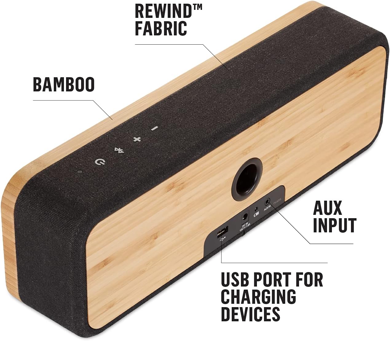 House of Get Together, taşınabilir Bluetooth hoparlör kutusu, kablosuz bağlantı, mikrofon, oda doldurucu ses, 3,5 mm Aux girişi, USB bağlantı noktası, 10 saat Pil ömrü, siyah