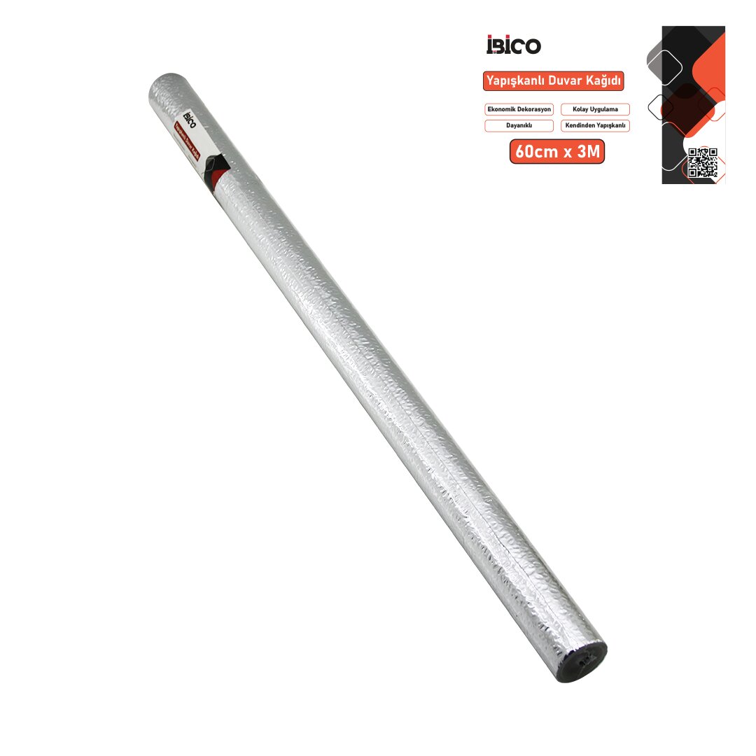 3MT X 60CM ALÜMİNYUM GÜMÜŞ TEZGAH ÜSTÜ FOLYO STİCKER - DUVAR KAĞIT KENDİNDEN YAPIŞKANLI - EKO DEKORASYON - DAYANIKLI