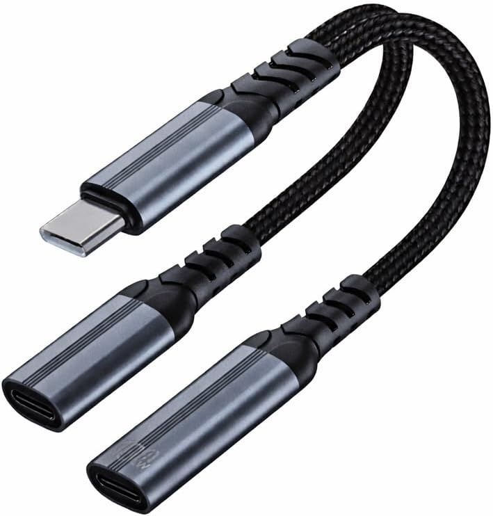 Type-C to Type-C 2-in-1 Adaptör 100W Güç Çıkışı, Müzik Dinleme, Arama Yapma Destekli, 4mm Kalınlıkta Dayanıklı Alüminyum Adaptör | ZR1211
