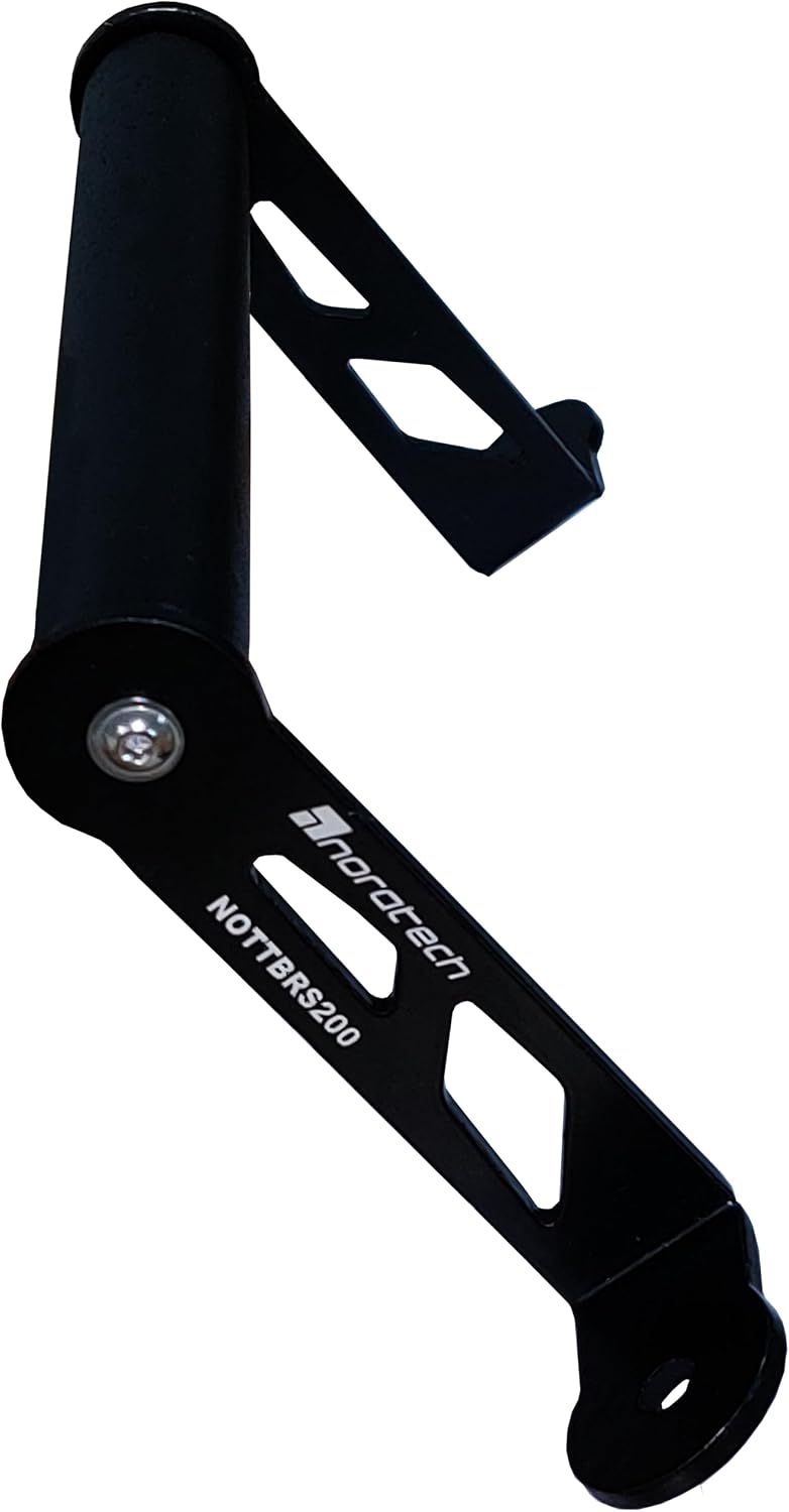 Noratech Moto Telefon Tutucu Standı ve GPS Navigasyon Braketi, BAJAJ RS 200 için Uyumlu, Siyah Metal, Vida Montajı, Evrensel Telefon Uyumluluğu
