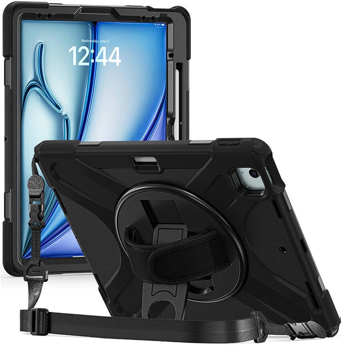 Apple iPad Air 11 2024 Kılıf (A2902-A2903) Heavy Defender Siyah [iPad Air 11 2024 ile Uyumlu Kılıf - Siyah]