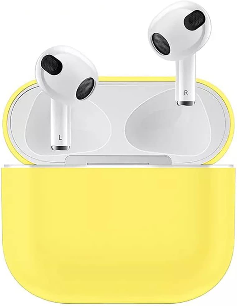 Airpods 3 İle Uyumlu Kulaklık Koruyucu MDL04 İnce Silikon Slim Kapak Kılıf Sarı