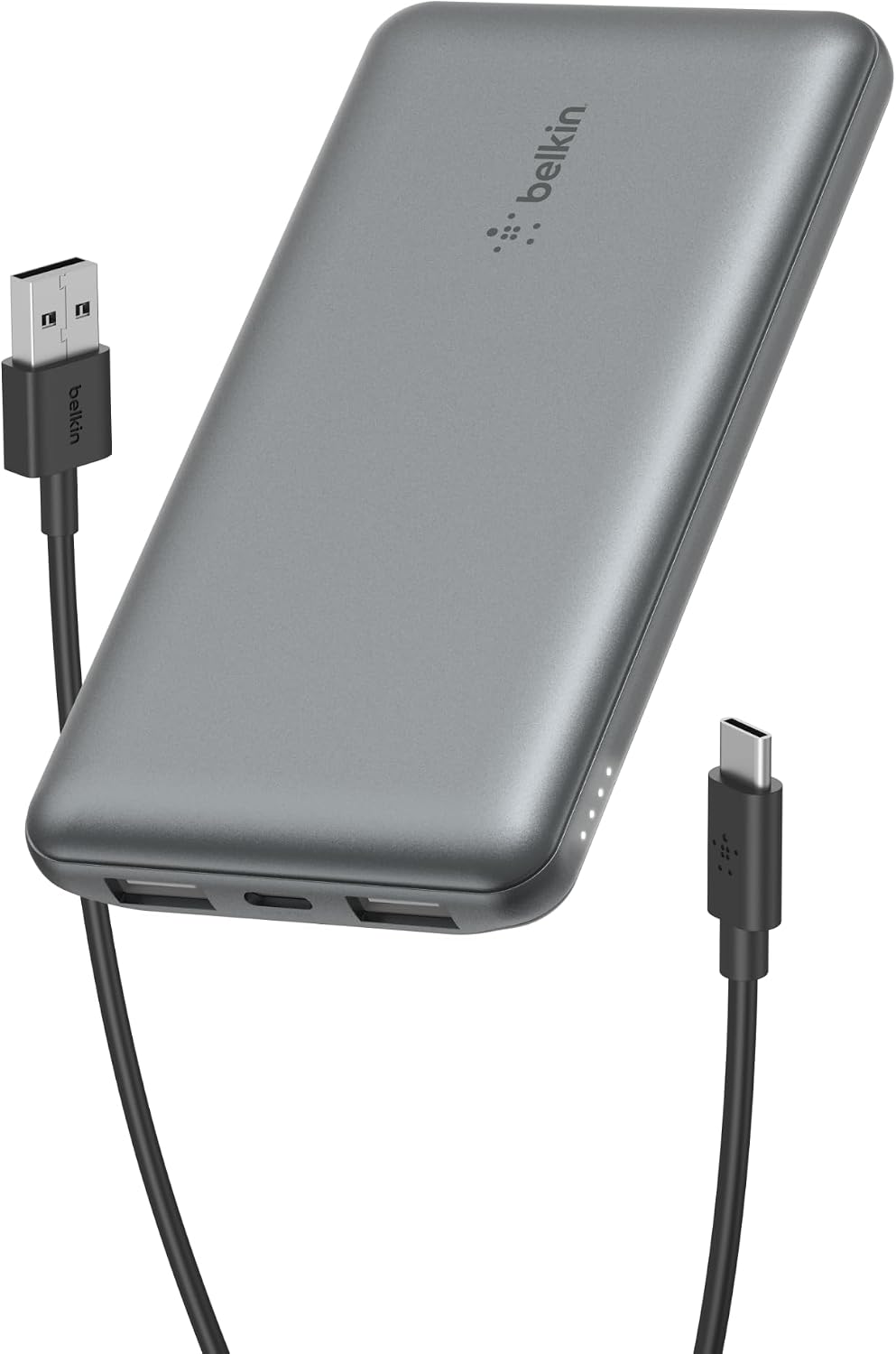 10000mAh powerbank, 1 USB-C portu ve 2 USB-A portu bulunan 10K USB-C taşınabilir şarj cihazı, iPhone, Samsung Galaxy, AirPods, iPad için 15W'a kadar şarj sağlayan pil takımı - Uzay Grisi