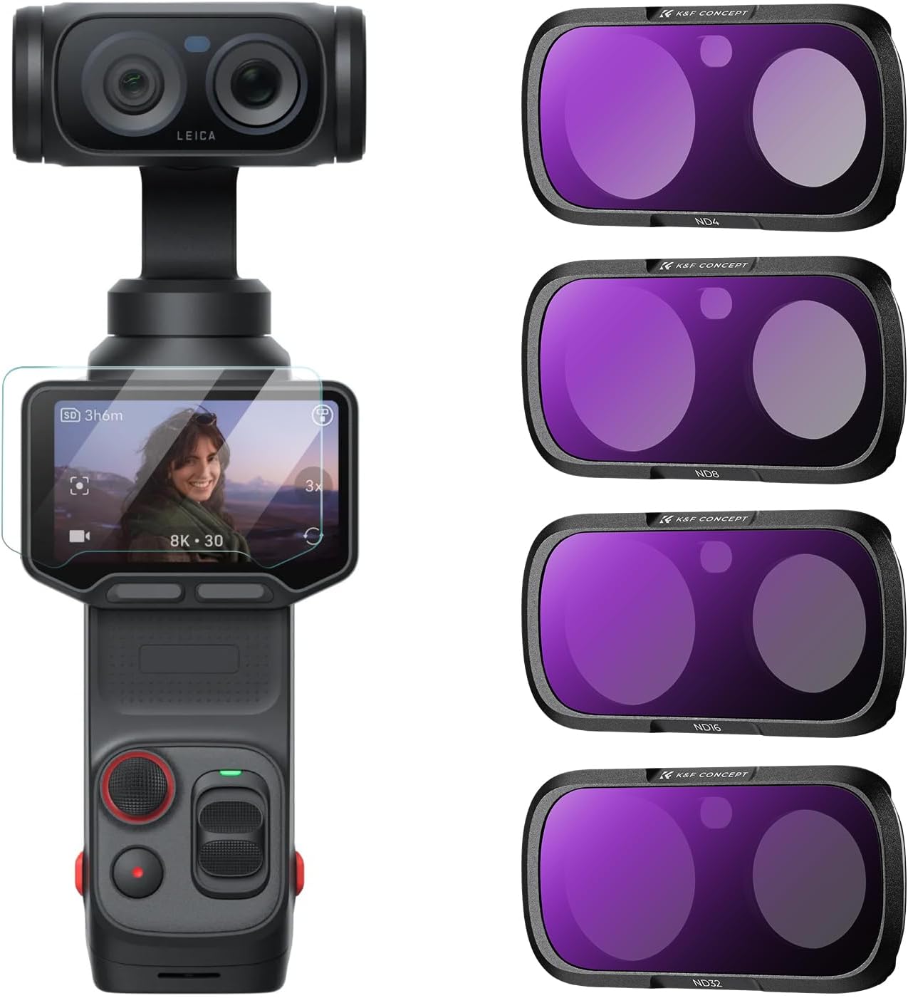 Insta360 Luna Ultra ile Uyumlu 4'lü Paket ND Filtre Kiti