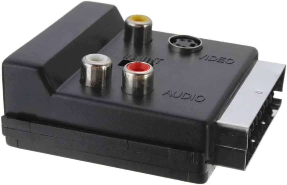 Ayarlanabilir AV Adaptörü (SCART, 3 x Cinch Soketi, S-Video Soketi) Siyah renk, Scart To Rca Tos Av Skart Çevirici Dönüştürücü S-video Adaptör
