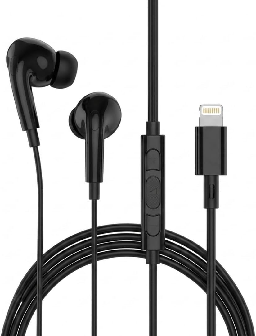 Dijital Mikrofonlu Kablolu Kulaklık – Lightning Bağlantılı iPhone & iPad Uyumlu Stereo Kulakiçi Kulaklık