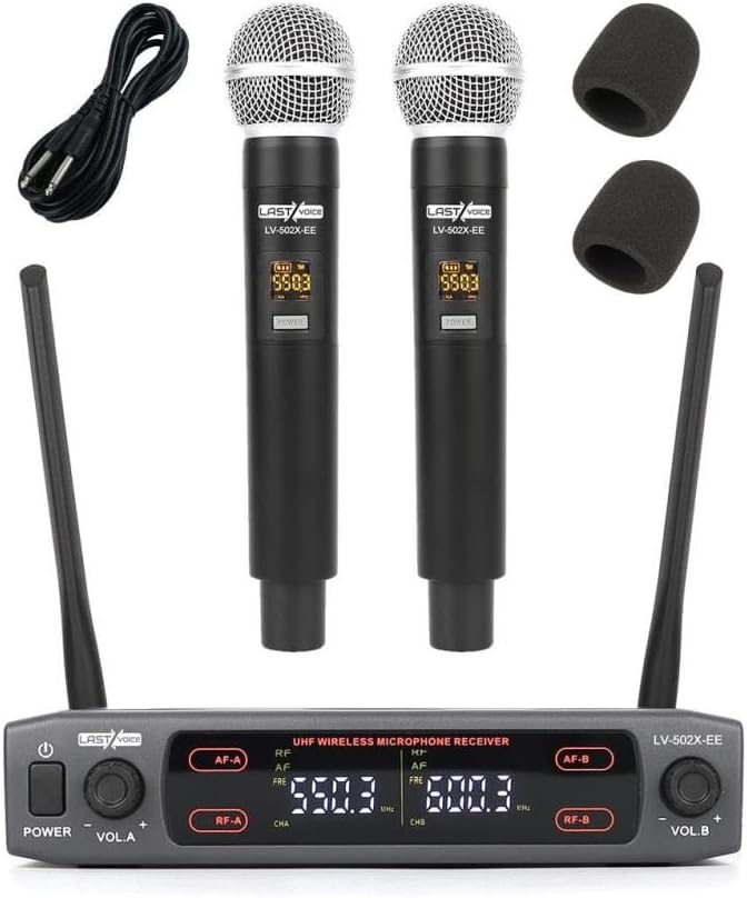 Lastvoice Lv-502EE UHF Dijital 2x24 Kanal Çiftli EL Telsiz Kablosuz Mikrofon