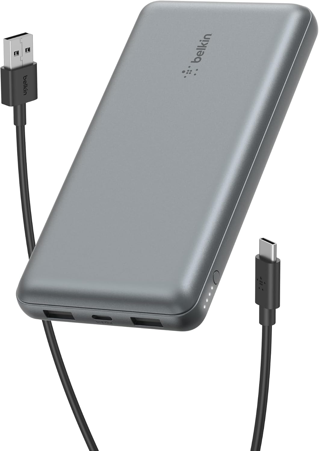 USB C Taşınabilir Şarj Cihazı 20000mAh, 20K Powerbank, USB Type C Giriş Çıkış Portu ve 2 USB A Portu, USB C - A Arası Kablo Dahil iPhone, Galaxy, Pixel, iPad, AirPods vb için – Uzay Grisi