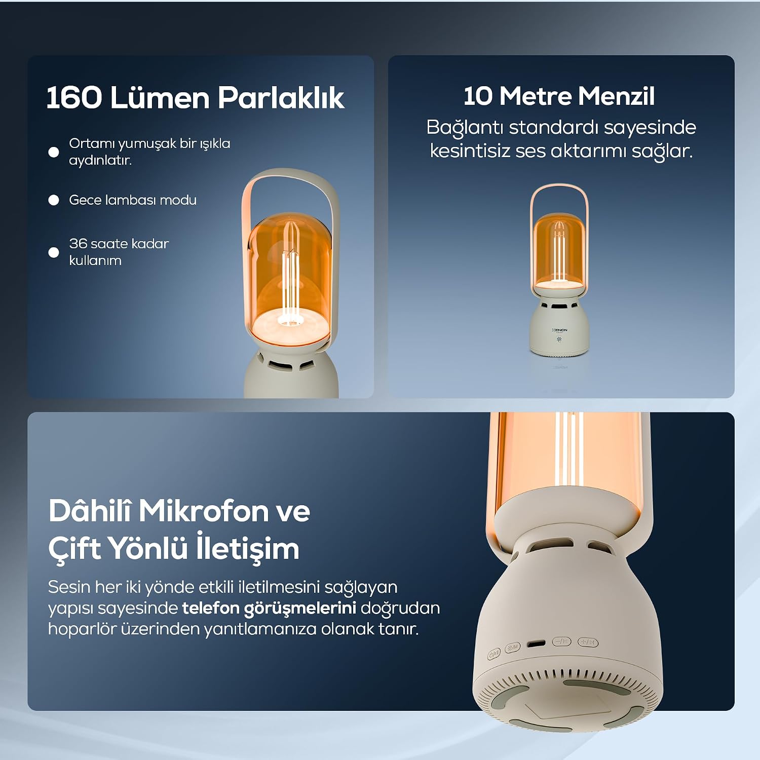 Taşınabilir Filament Lamba ve Bluetooth Hoparlör Kamp Outdoor Kullanım için Çift Fonksiyonlu Ses ve Işık Sistemi X6851