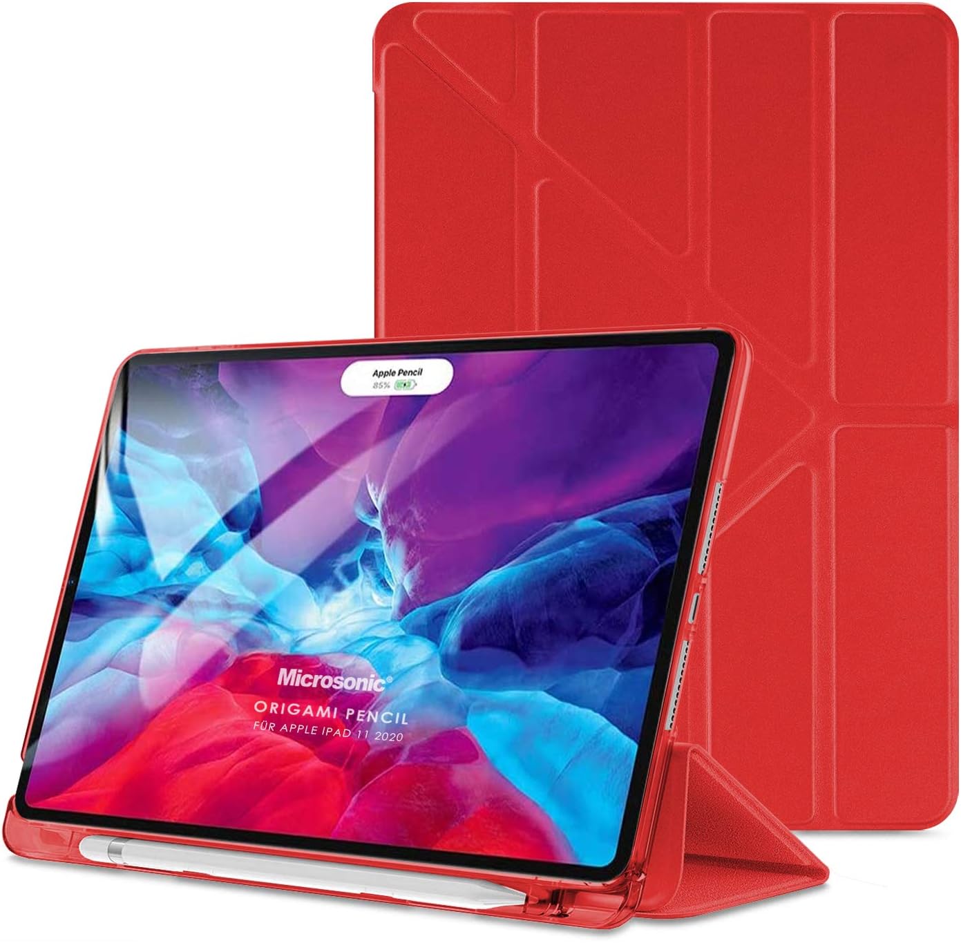 Apple iPad Pro 11 2024 Kılıf (A2836-A2837) Origami Pencil Kırmızı [iPad Pro 11 2024 ile Uyumlu Kılıf - Kırmızı]
