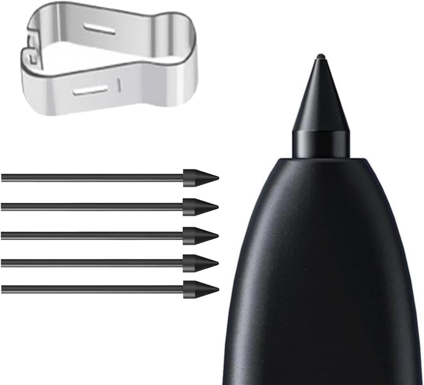 Samsung Galaxy S21 Ultra Pencil Uçları 5`li Paket Siyah [Galaxy S21 Ultra ile Uyumlu Dokunmatik Kalem Ucu - Siyah]