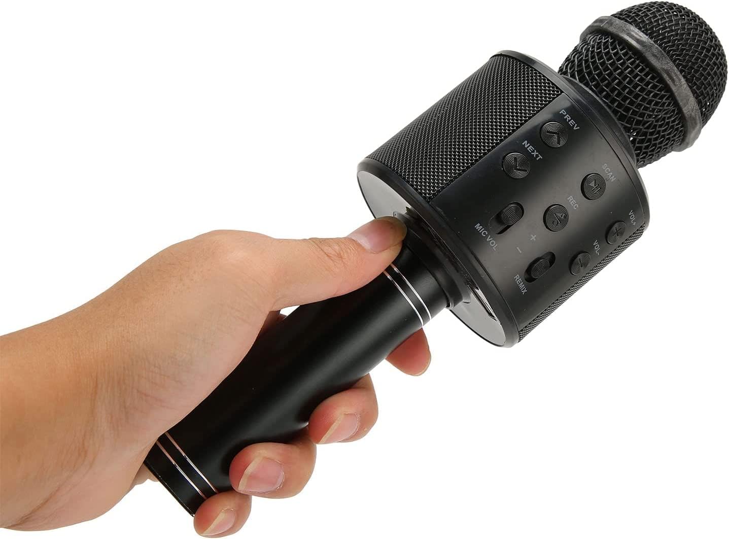 Karaoke Mikrofon Aux Usb Ve Sd Kart Girişli Bluetoothlu siyah şarj kablolu şık tasarım hoparlör